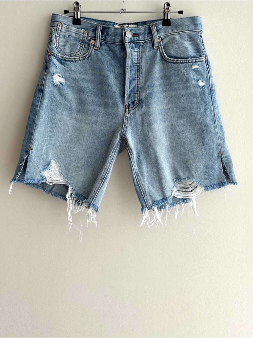We The Free Surf’s Up Sequoia Mid Length Button Fly Denim Shorts, Size 26